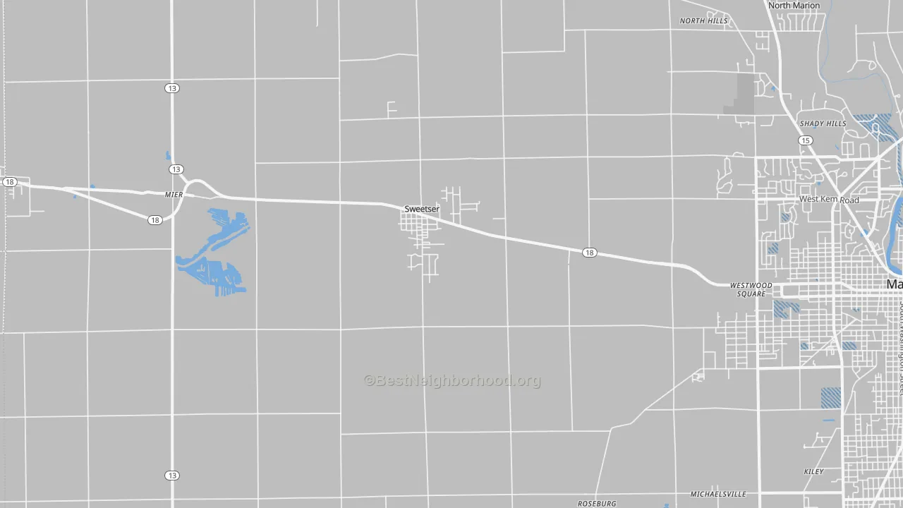 Transit Grade map of Sweetser, IN