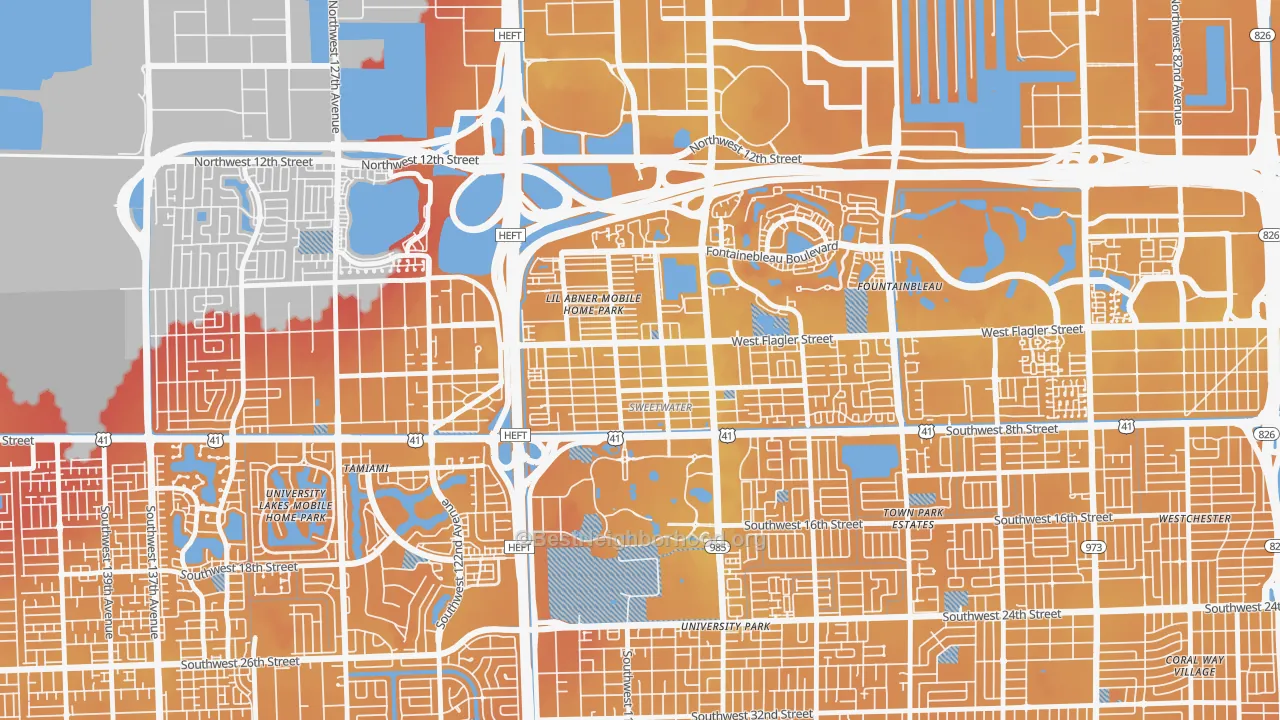Transit Grade map of Sweetwater, FL