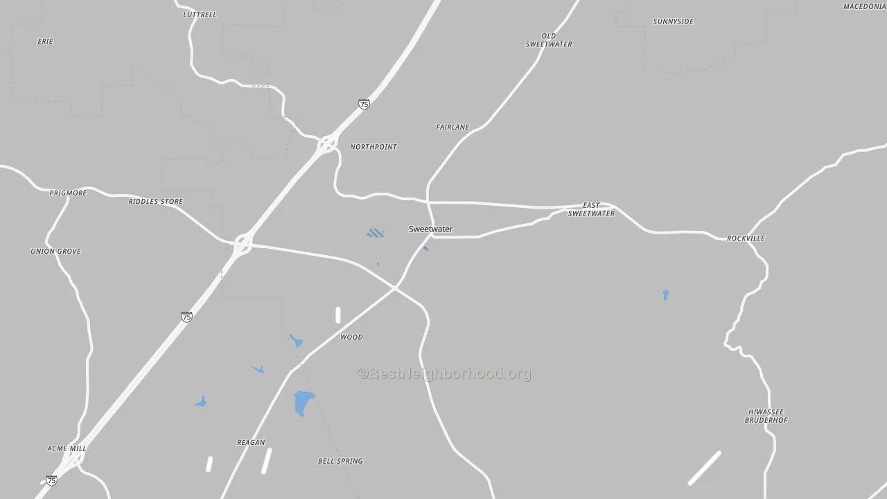 Transit Grade map of Sweetwater, TN