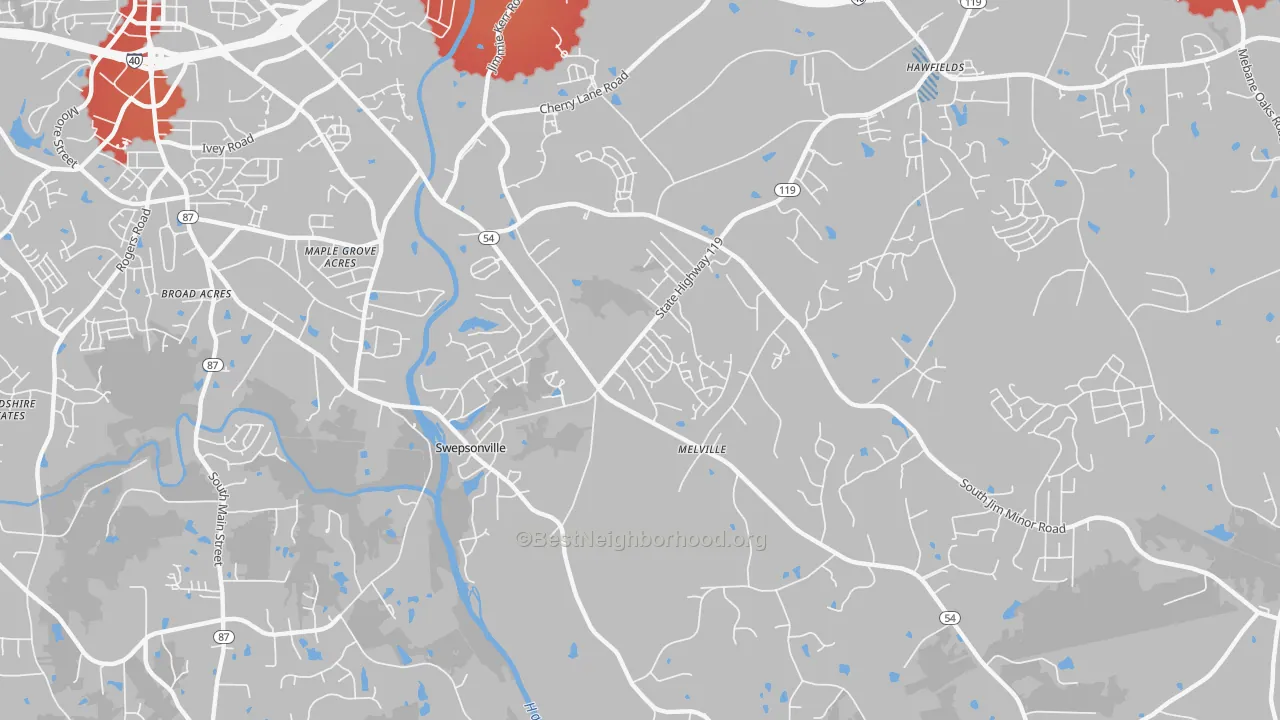 Transit Grade map of Swepsonville, NC
