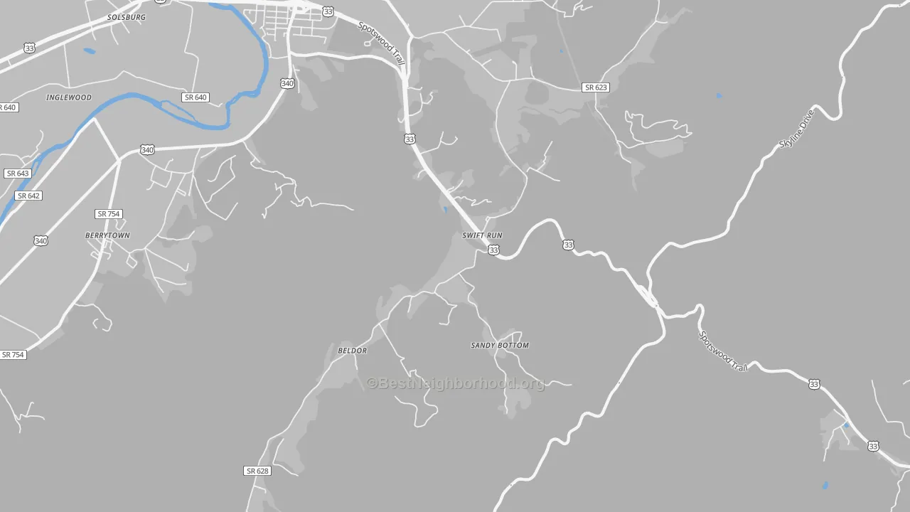 Transit Grade map of Swift Run, VA