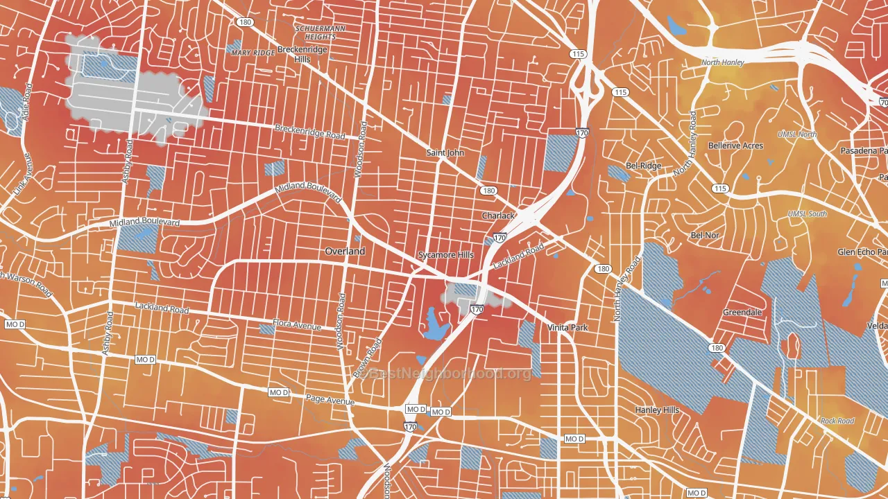 Transit Grade map of Sycamore Hills, MO