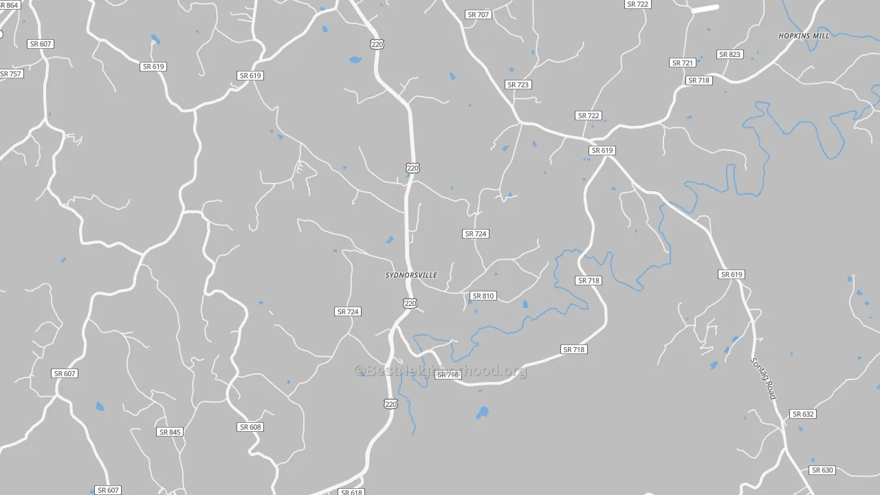 Transit Grade map of Sydnorsville, VA