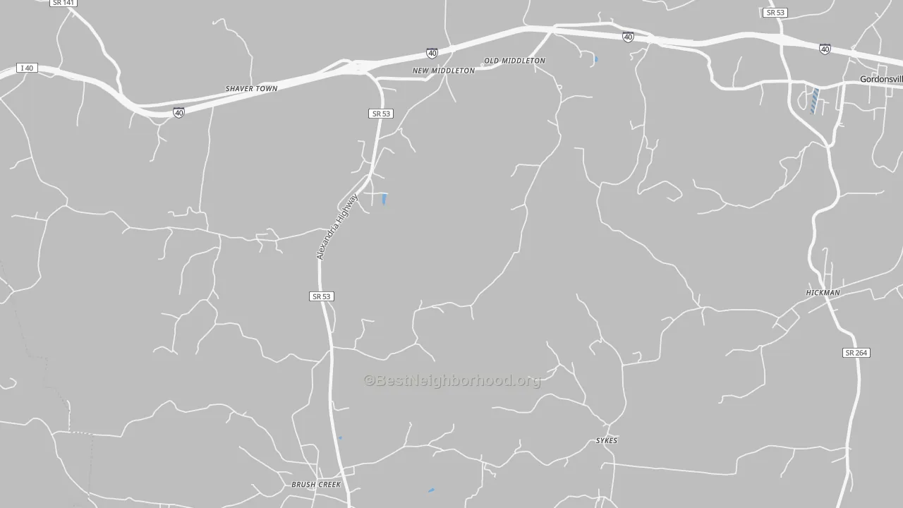 Transit Grade map of Sykes, TN