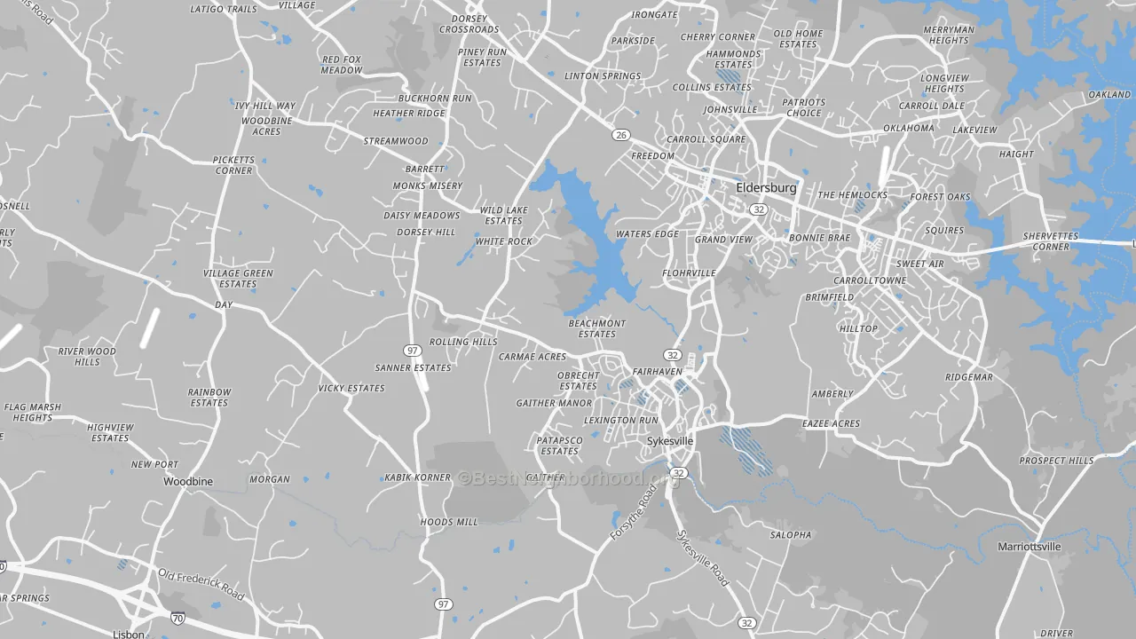 Transit Grade map of Sykesville, MD