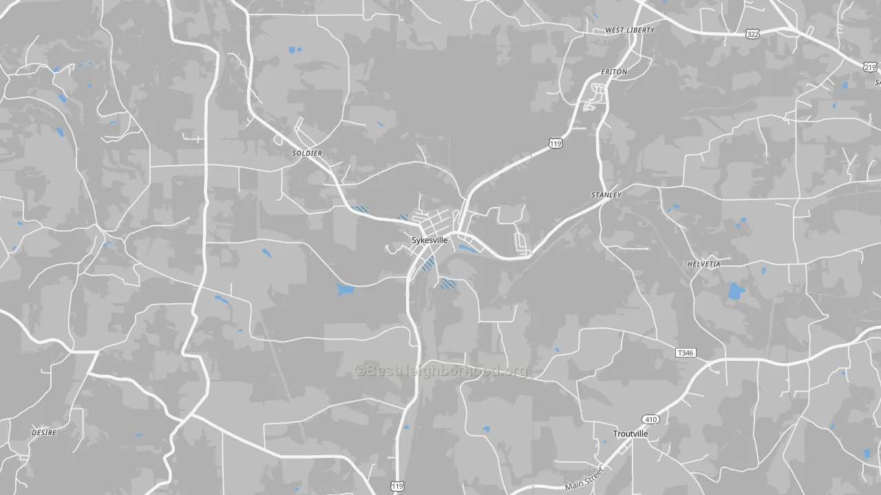 Transit Grade map of Sykesville, PA