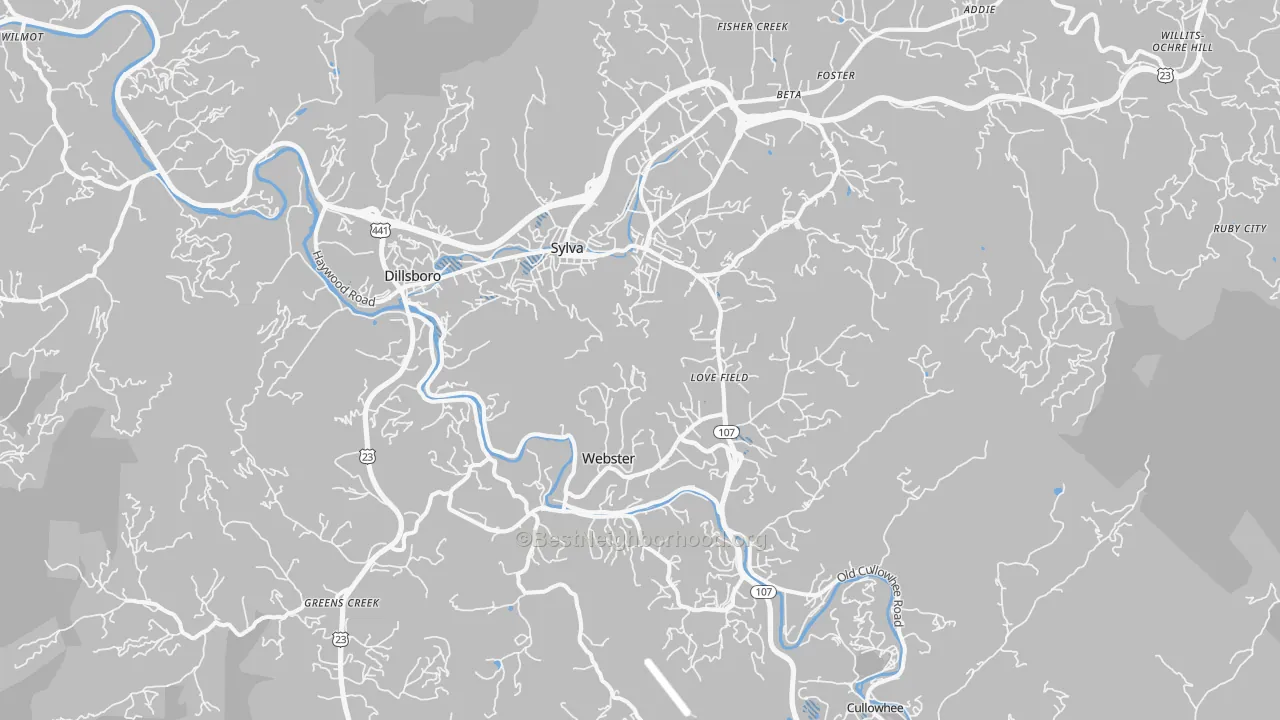 Transit Grade map of Sylva, NC