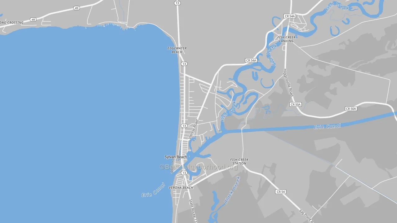 Transit Grade map of Sylvan Beach, NY