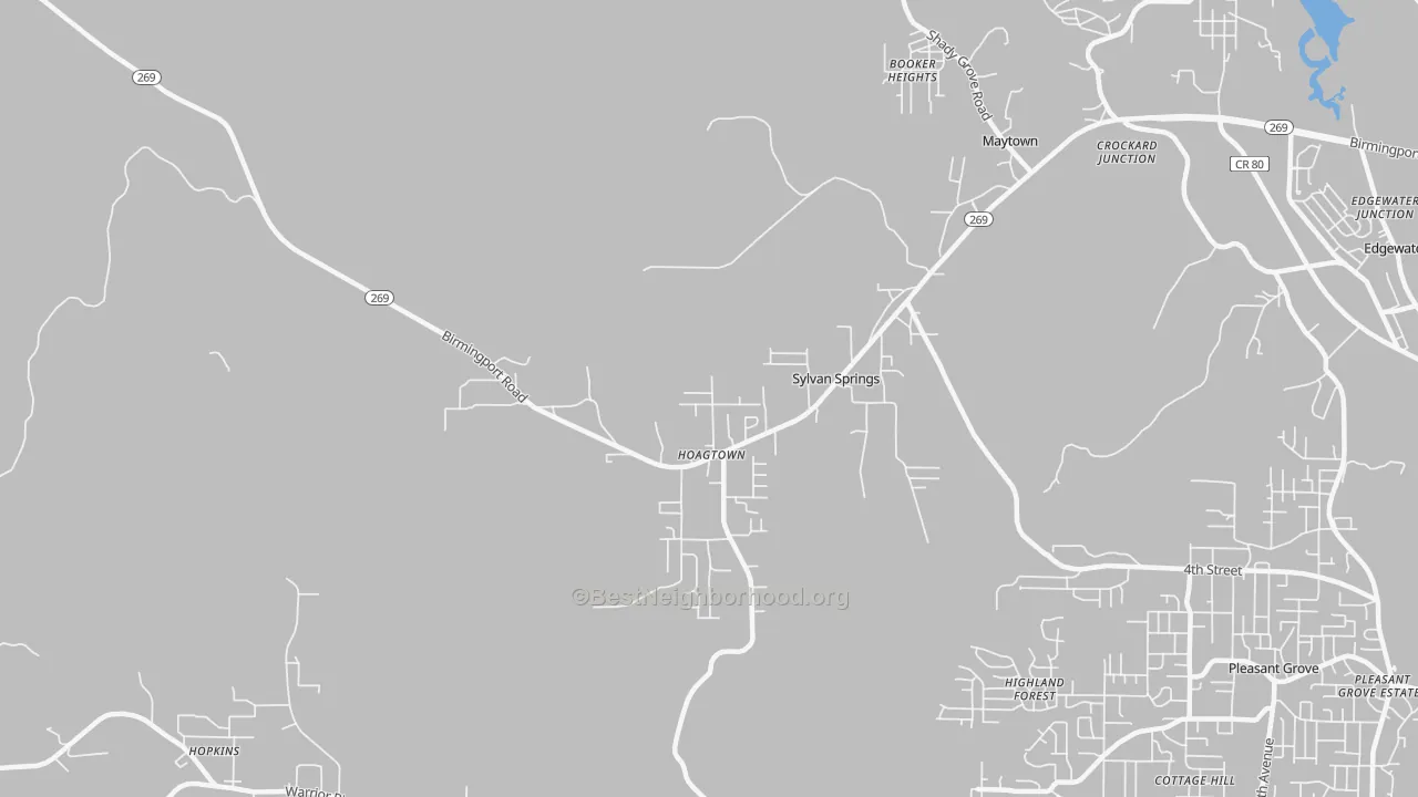 Transit Grade map of Sylvan Springs, AL