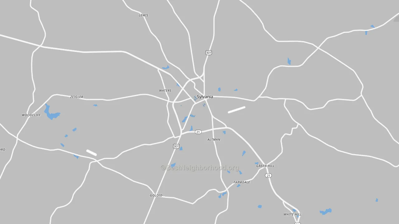 Transit Grade map of Sylvania, GA