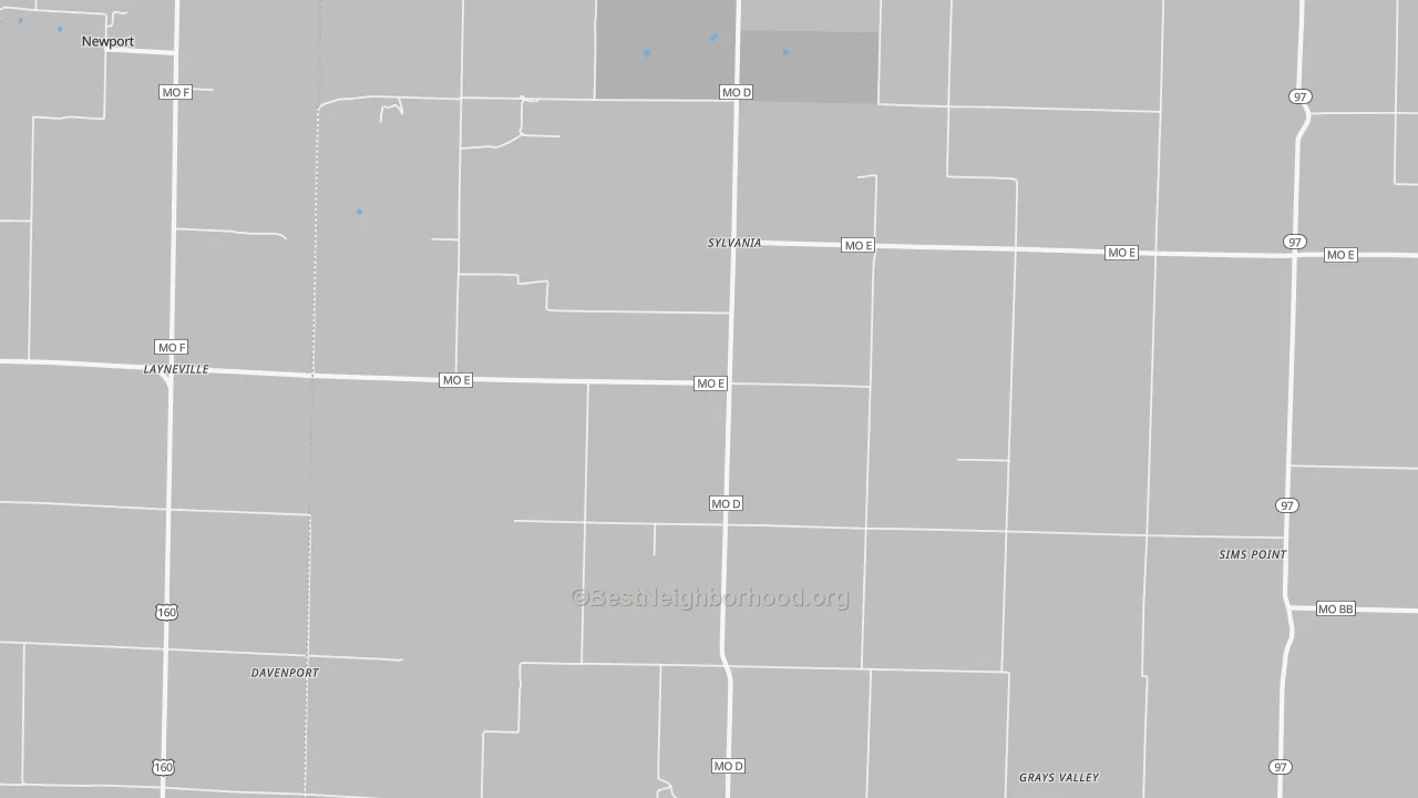 Transit Grade map of Sylvania, MO
