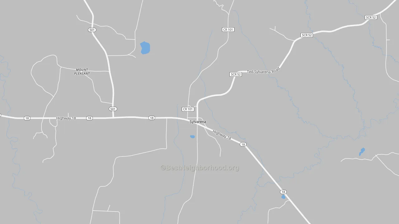 Transit Grade map of Sylvarena, MS
