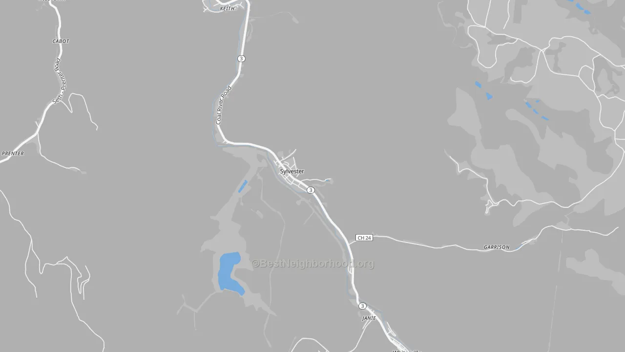 Transit Grade map of Sylvester, WV