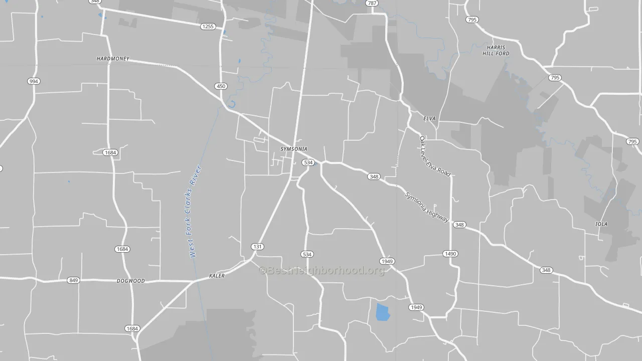 Transit Grade map of Symsonia, KY