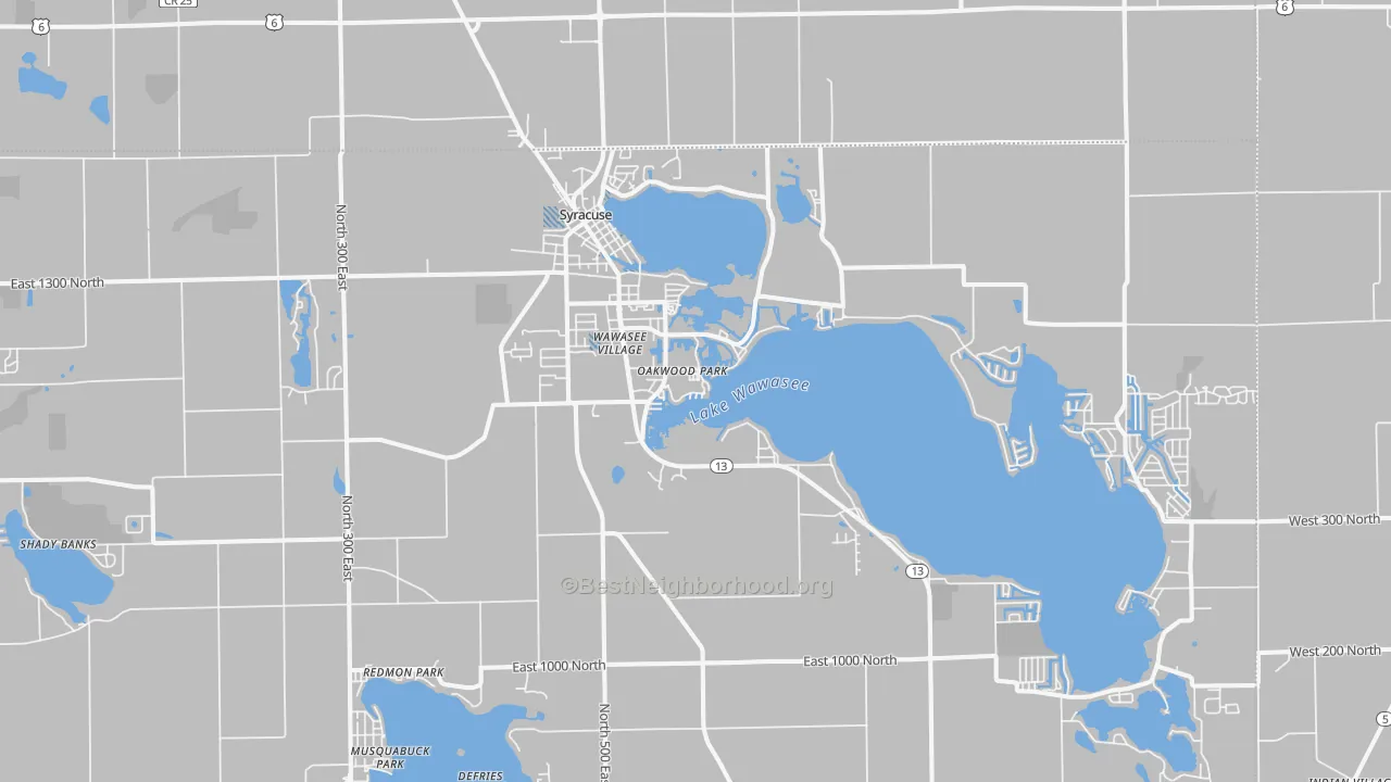 Transit Grade map of Syracuse, IN
