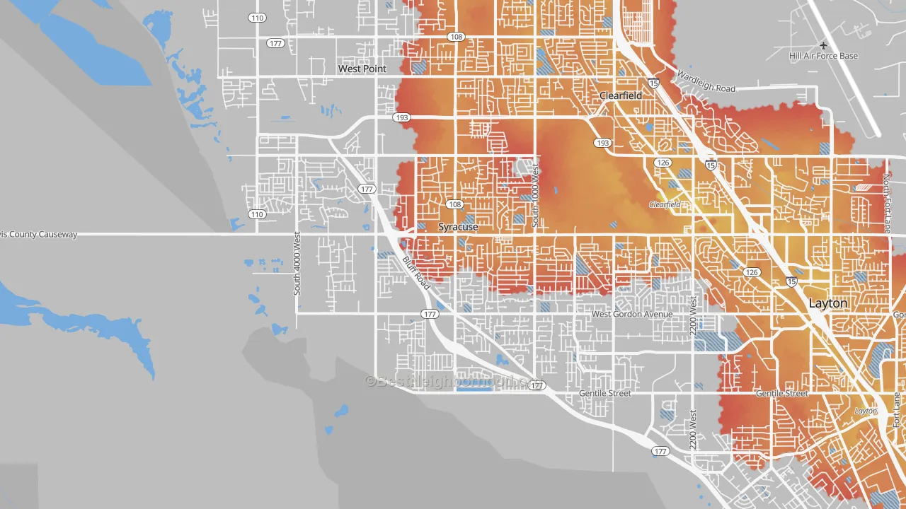 Transit Grade map of Syracuse, UT