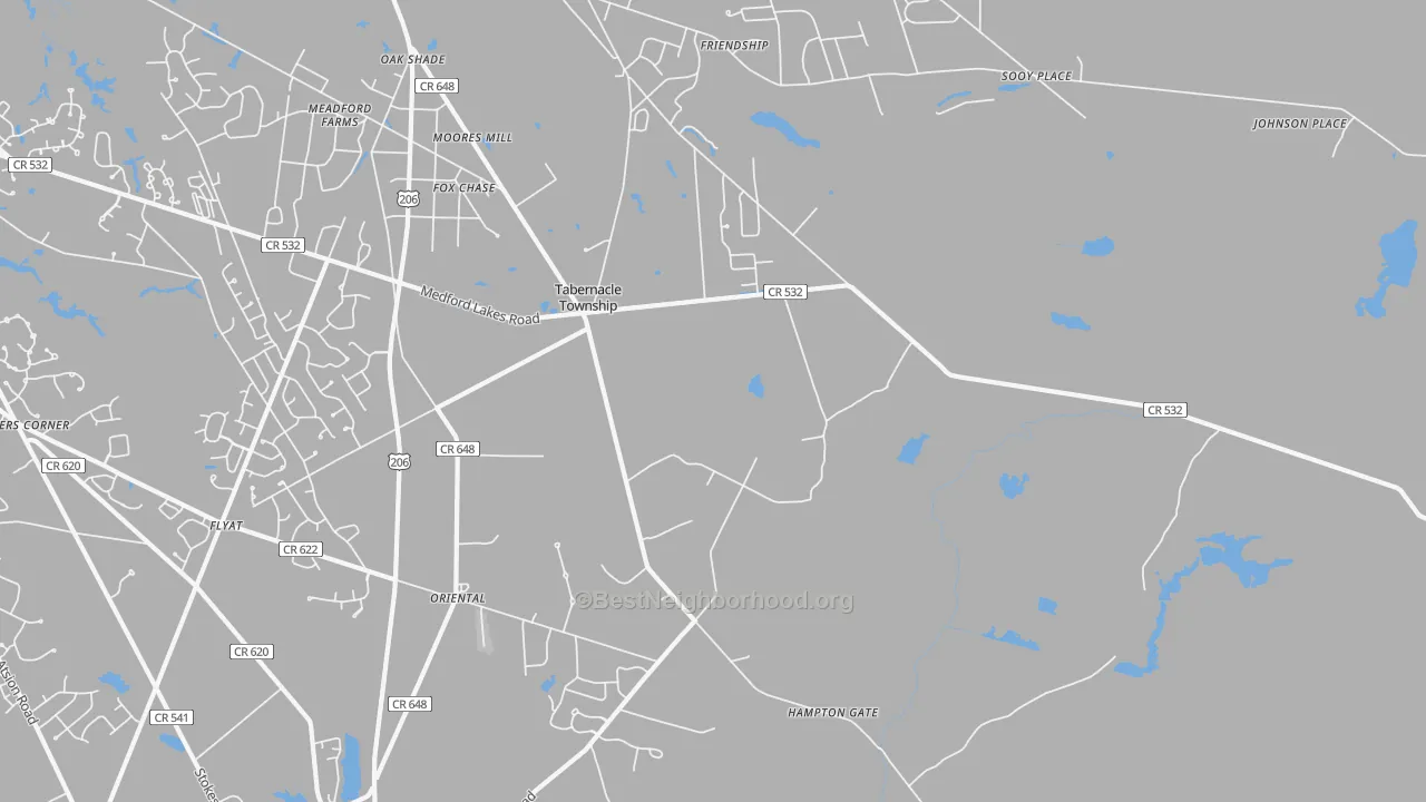 Transit Grade map of Tabernacle, NJ