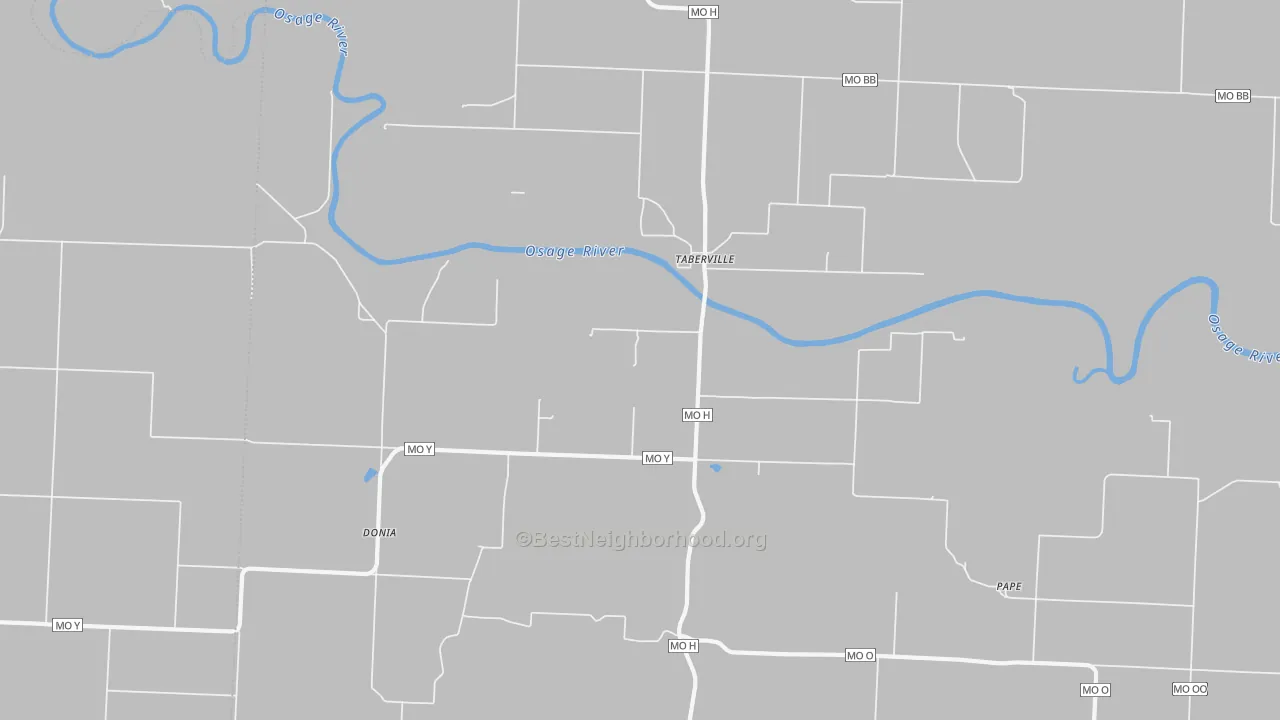 Transit Grade map of Taberville, MO