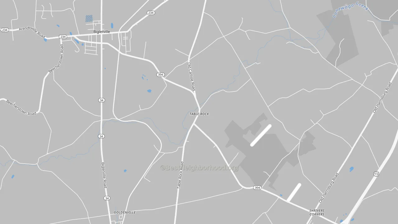 Transit Grade map of Table Rock, PA