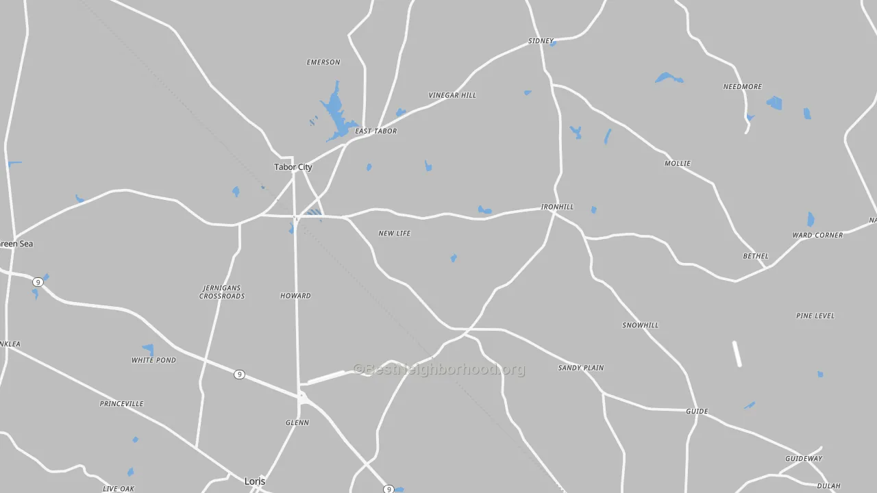 Transit Grade map of Tabor City, NC