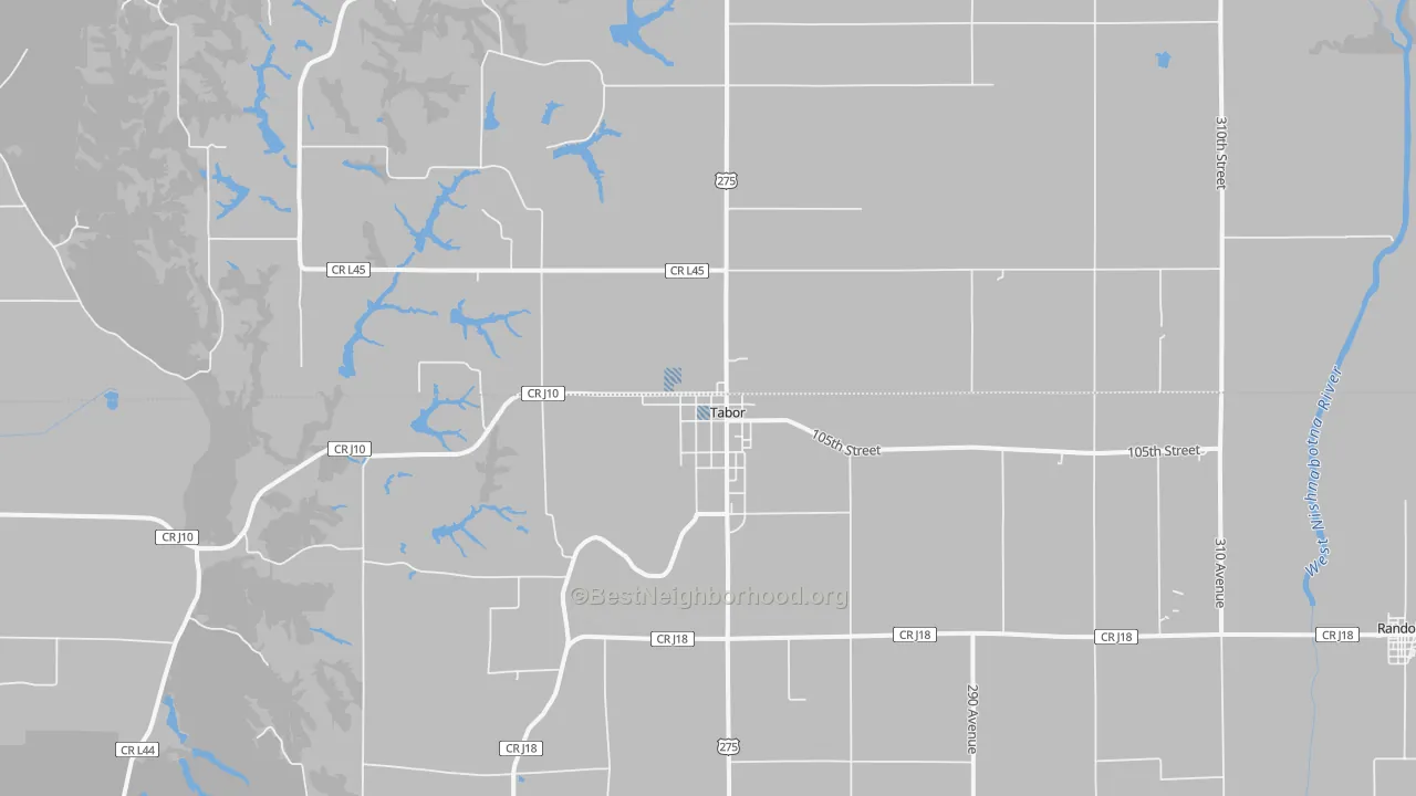 Transit Grade map of Tabor, IA