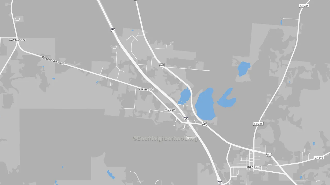 Transit Grade map of Tacoma, FL