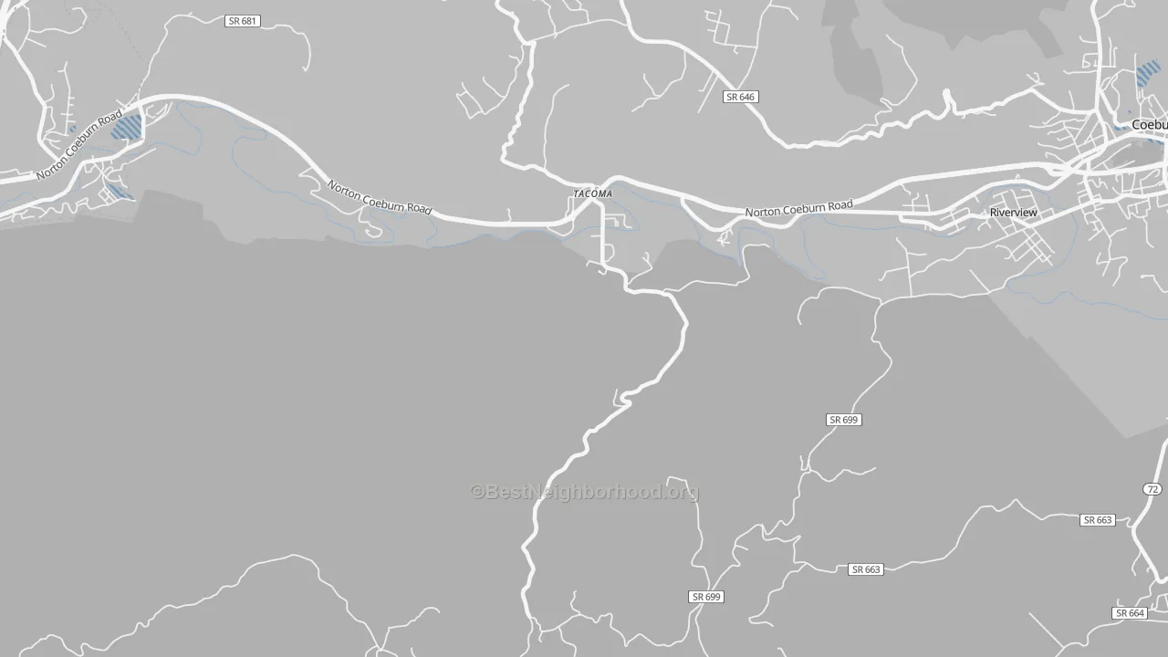 Transit Grade map of Tacoma, VA
