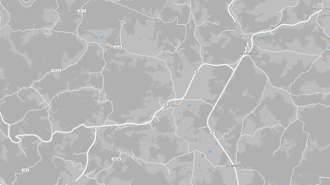 Transit Grade map of Tacy, WV