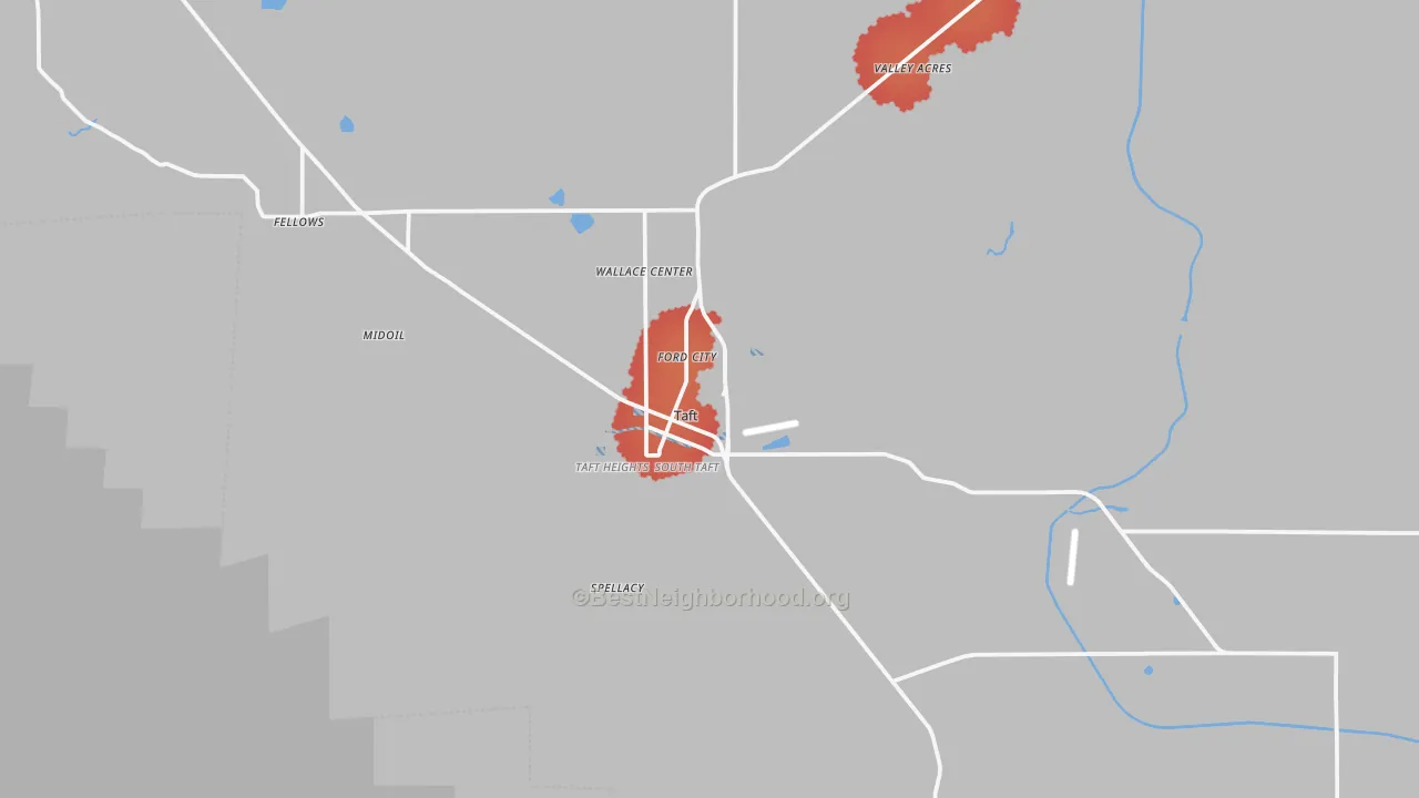 Transit Grade map of Taft, CA