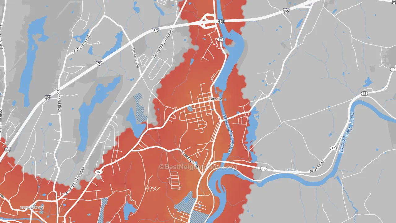 Transit Grade map of Taftville, CT