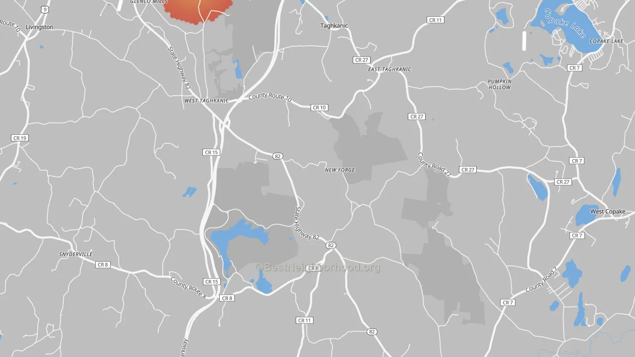 Transit Grade map of Taghkanic, NY