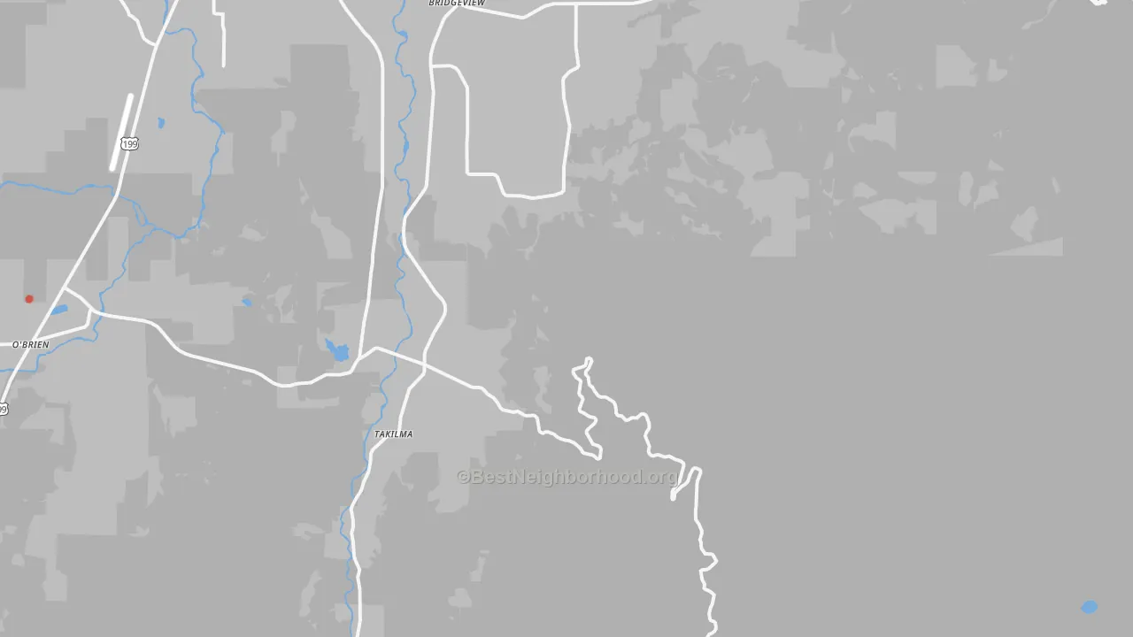Transit Grade map of Takilma, OR
