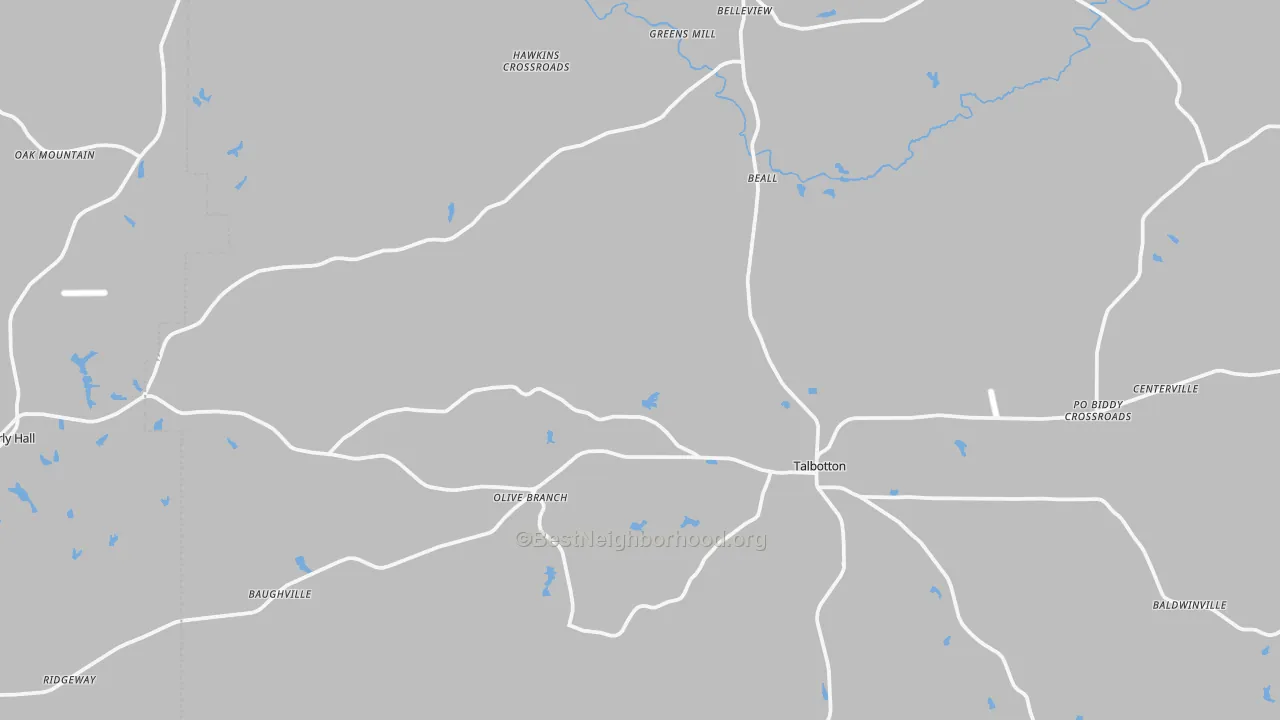 Transit Grade map of Talbot County, GA