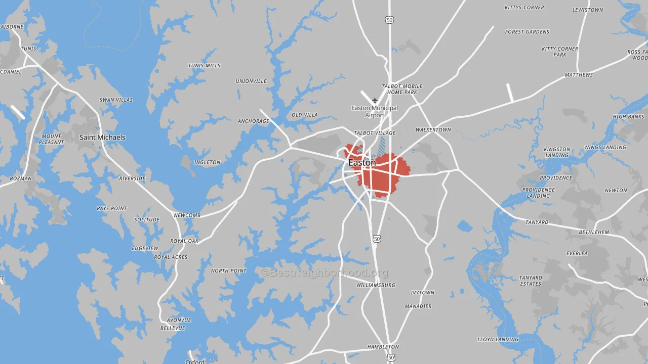Transit Grade map of Talbot County, MD