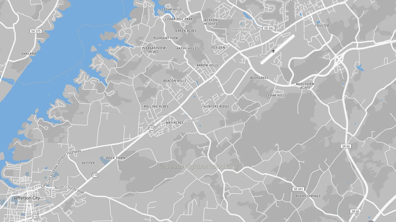 Transit Grade map of Talbott, TN