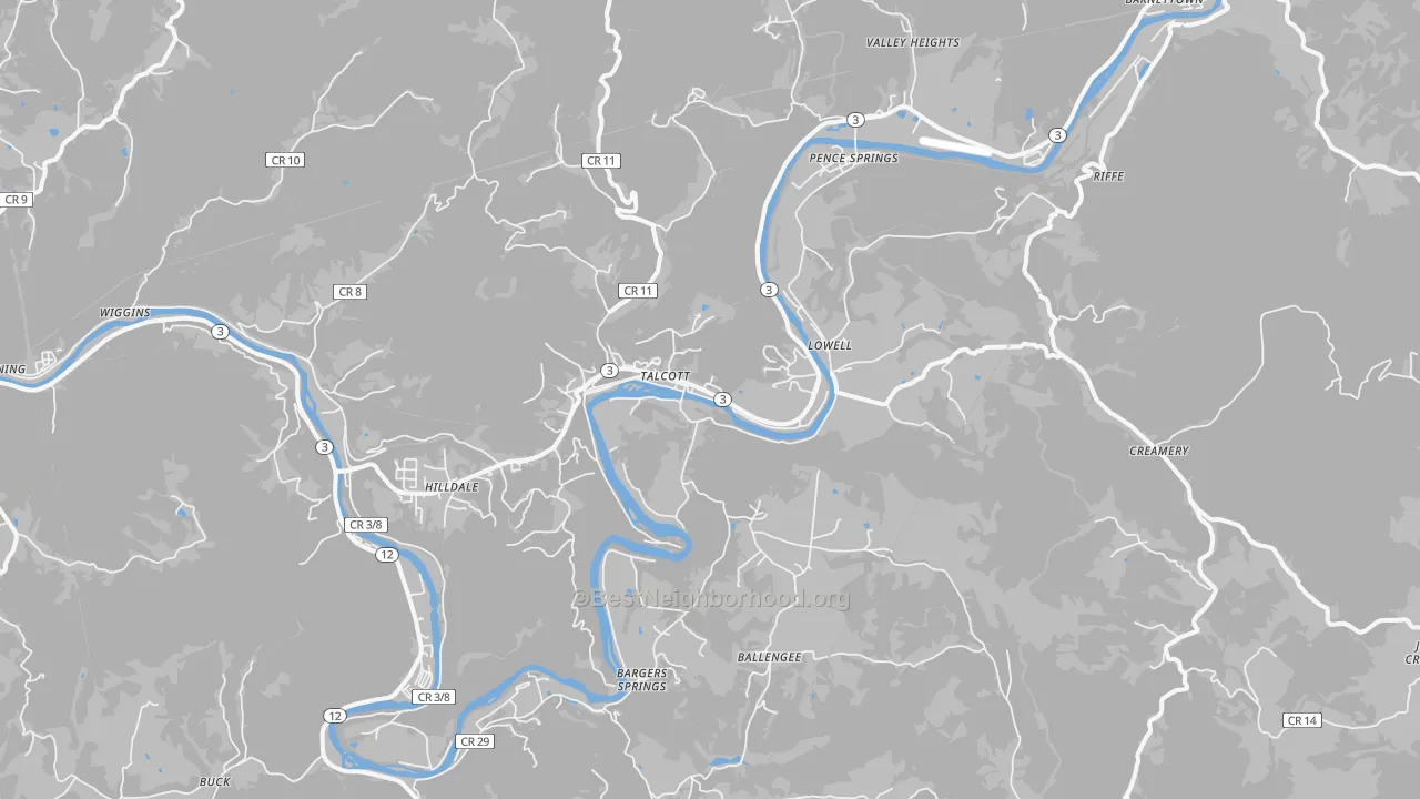Transit Grade map of Talcott, WV