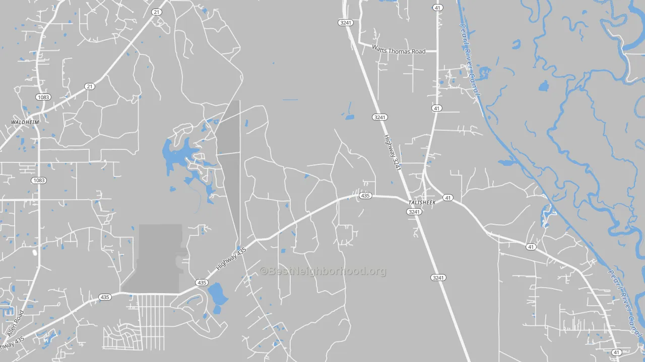 Transit Grade map of Talisheek, LA
