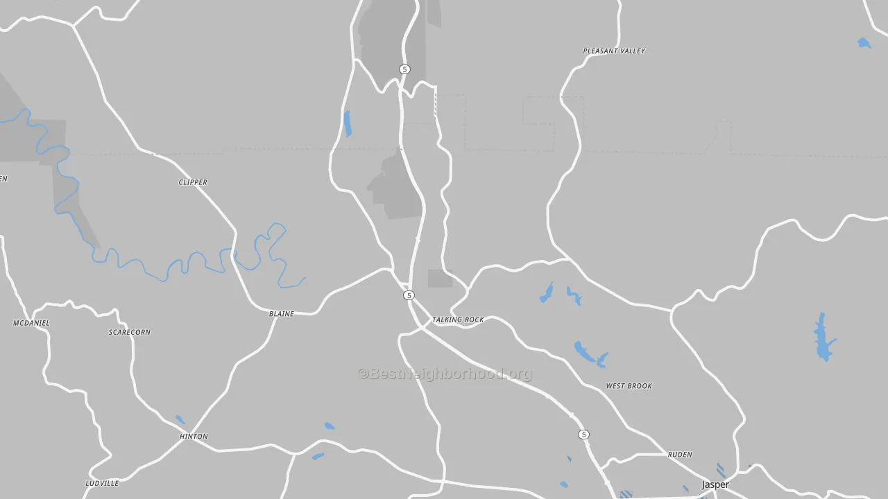 Transit Grade map of Talking Rock, GA
