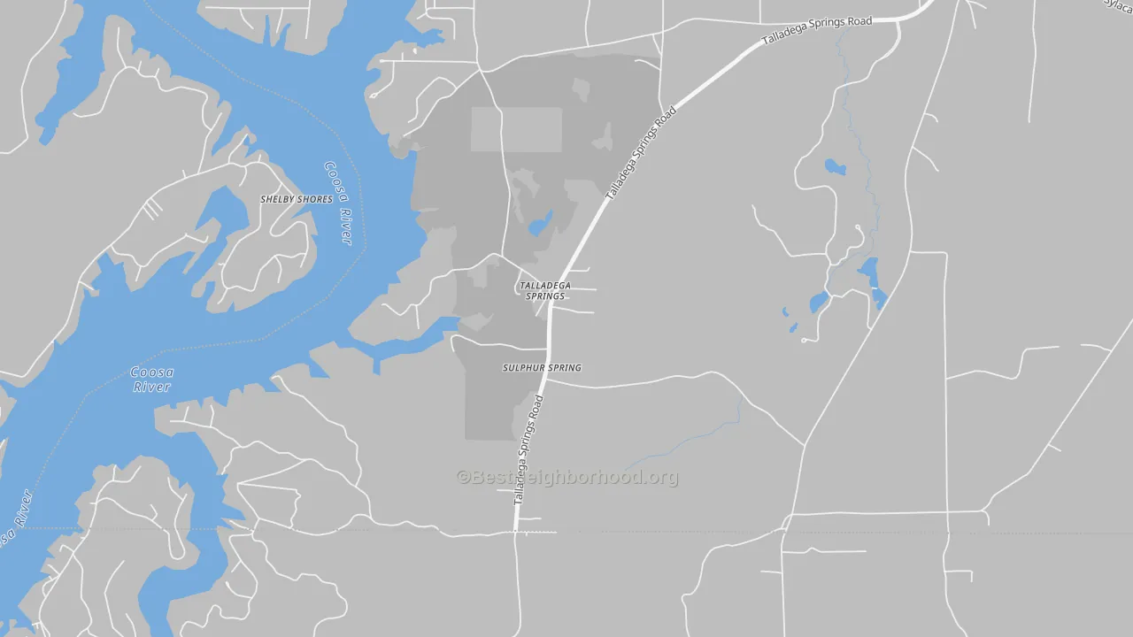 Transit Grade map of Talladega Springs, AL