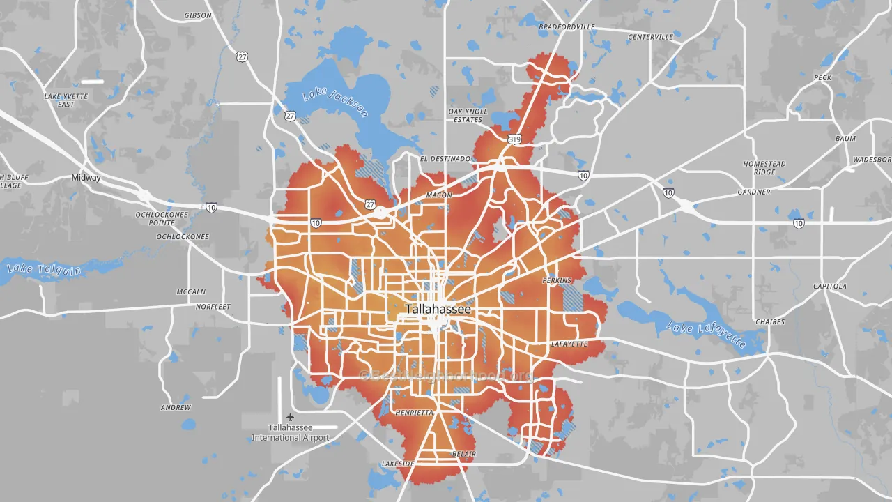 Transit Grade map of Tallahassee, FL