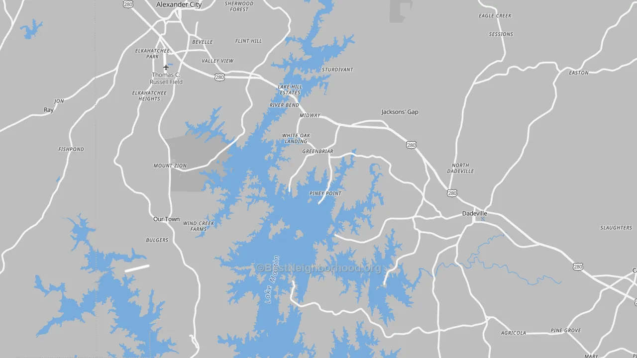 Transit Grade map of Tallapoosa County, AL
