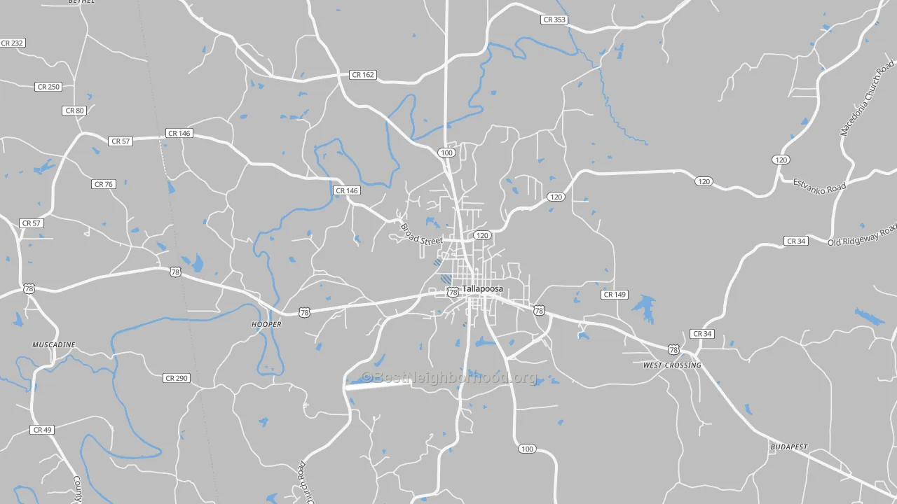 Transit Grade map of Tallapoosa, GA