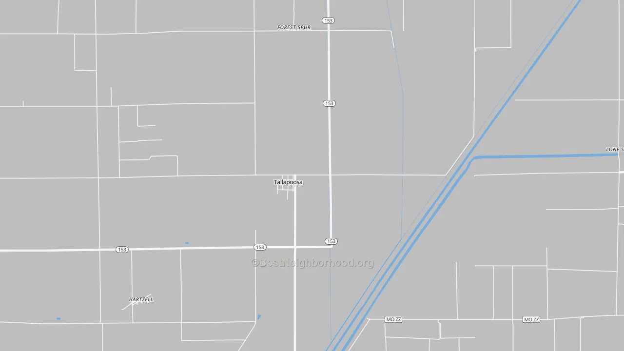 Transit Grade map of Tallapoosa, MO