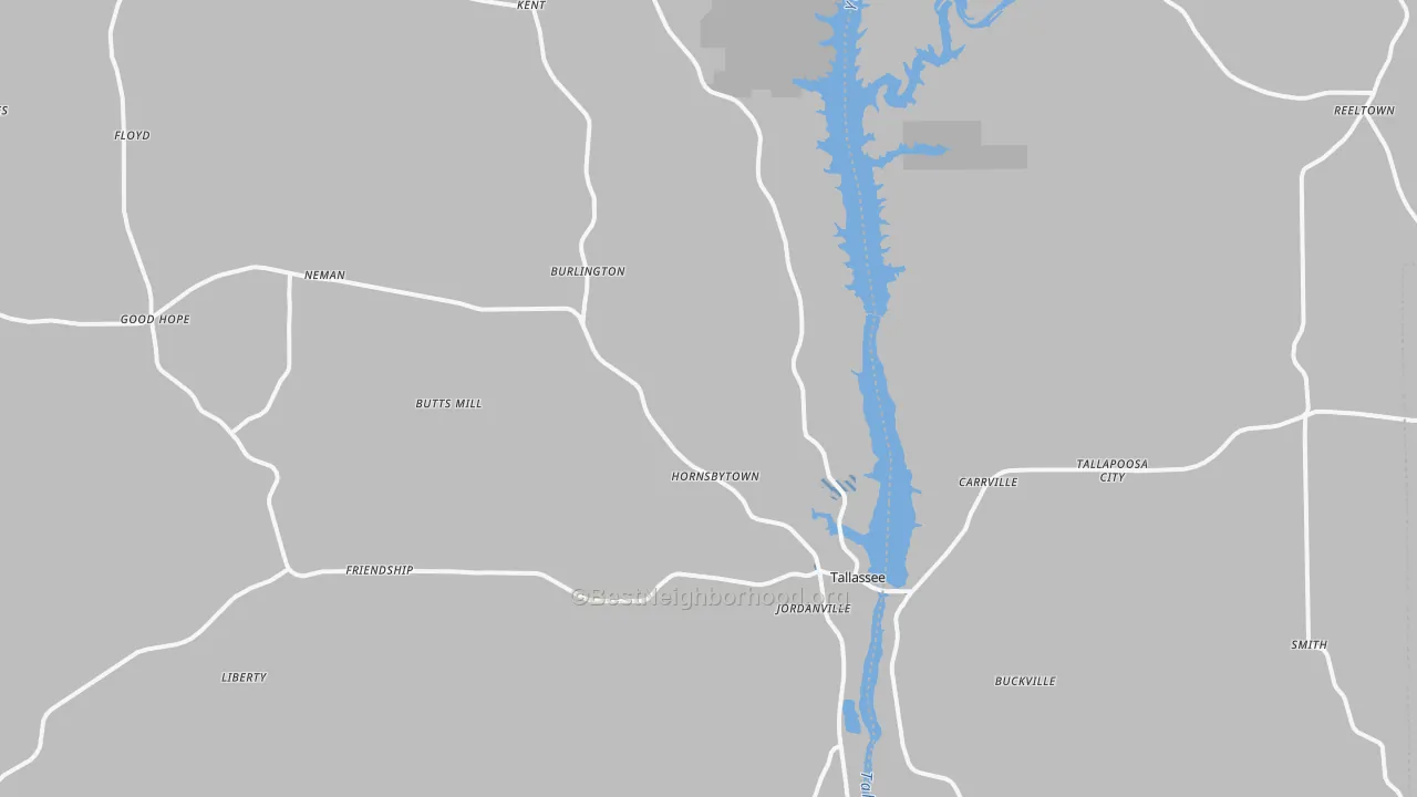 Transit Grade map of Tallassee, AL