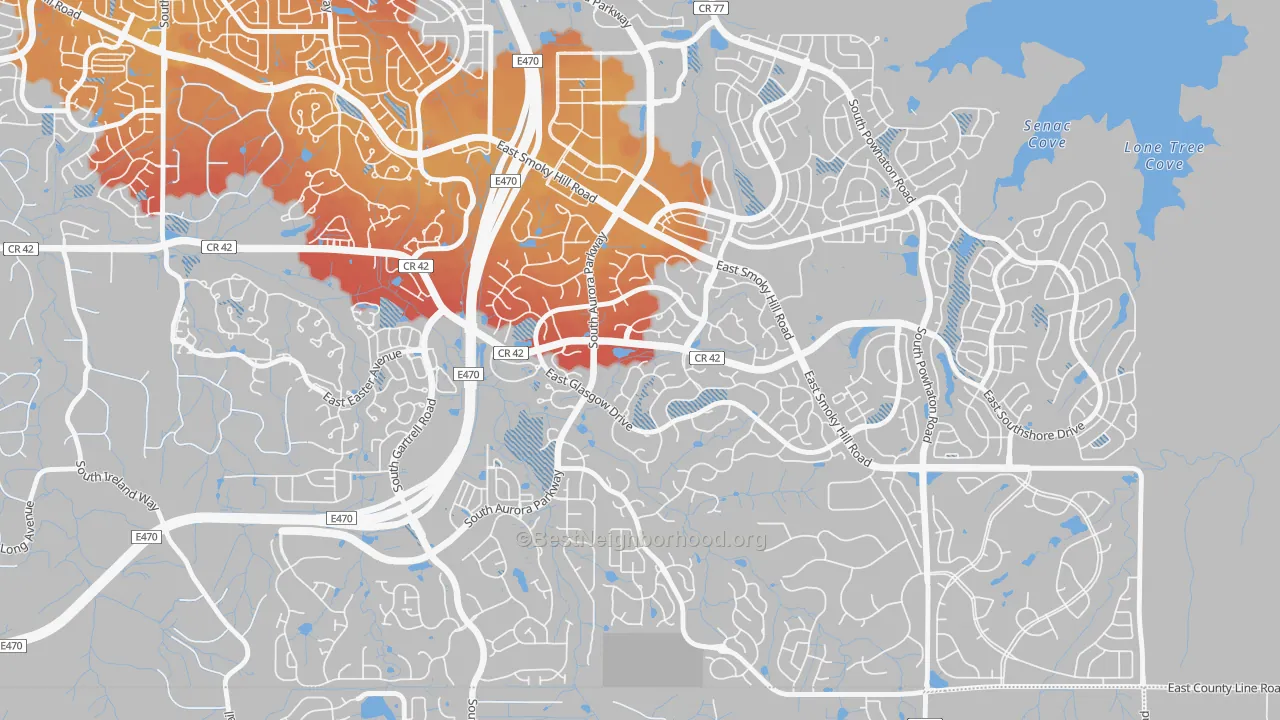 Transit Grade map of Tallyn's Reach, Aurora, CO