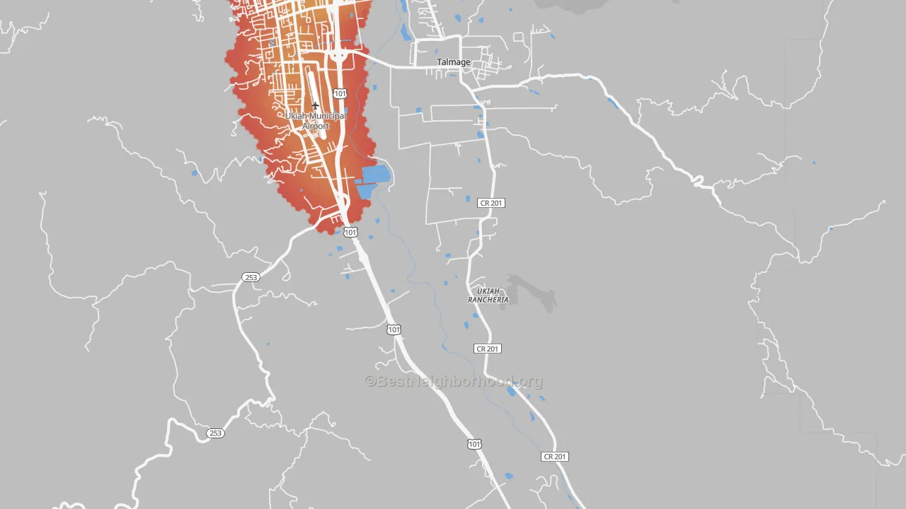 Transit Grade map of Talmage, CA