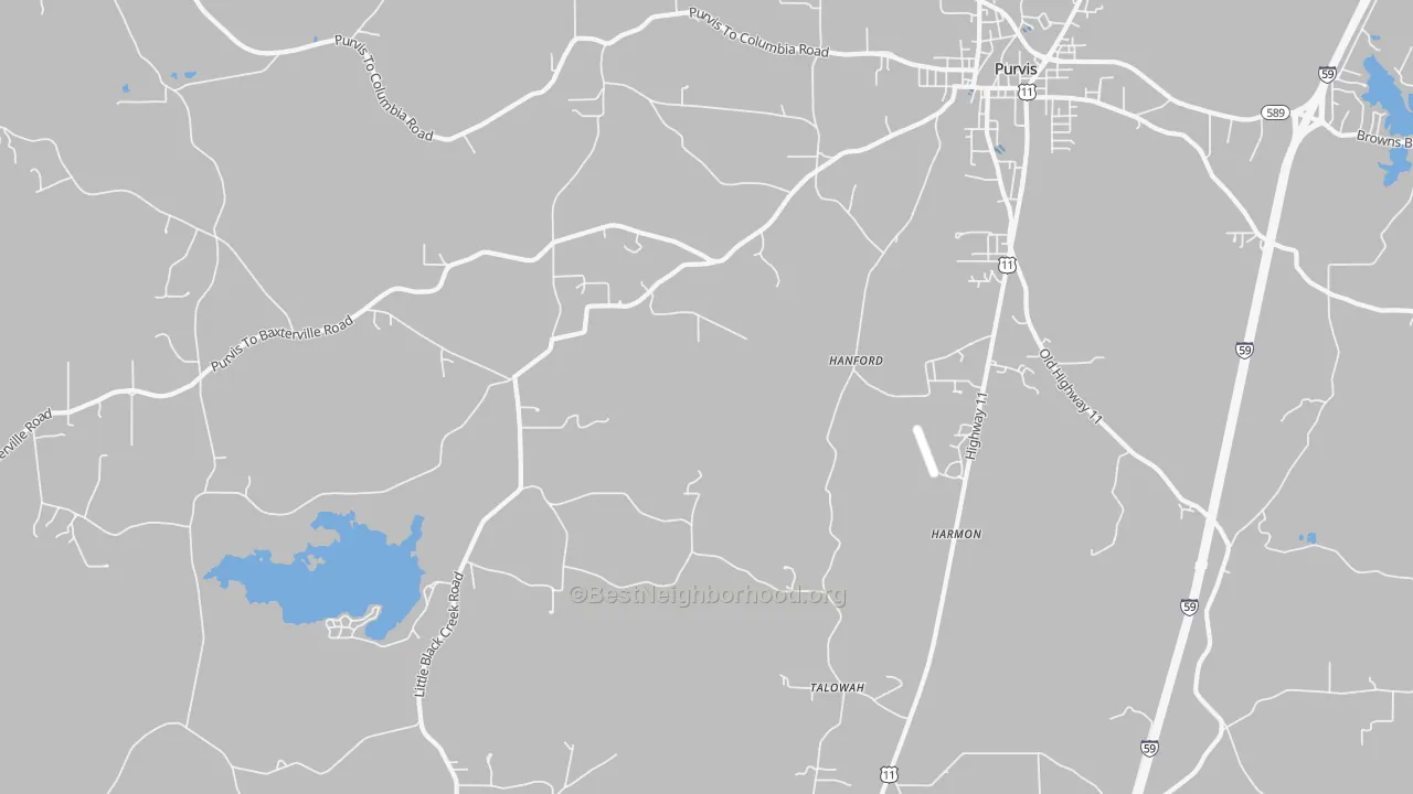 Transit Grade map of Talowah, MS