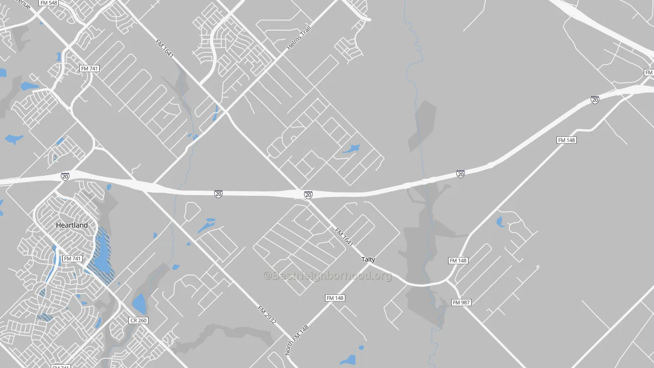 Transit Grade map of Talty, TX