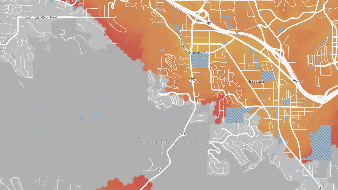 Transit Grade map of Talus, Issaquah, WA