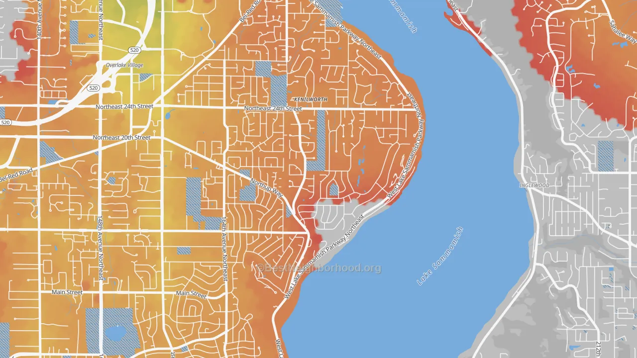 Transit Grade map of Tam O'shanter, Bellevue, WA